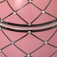 Candle in Ceramic Egg BOIS DE ROUSSIE ROSE SILVER STRIPES 200gr 5.12 diam. x 6.5 in