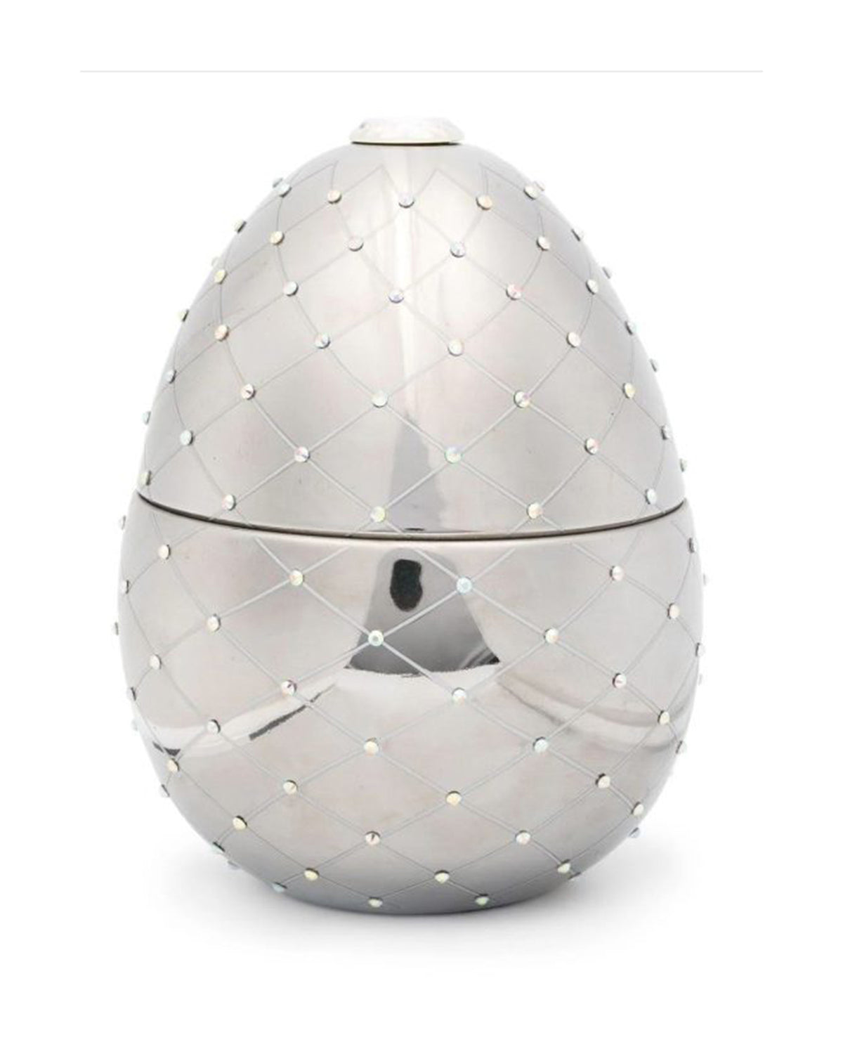 Candle in Ceramic Egg BOIS DE ROUSSIE SILVER 450gr 6.5 diam. x 7.48 in