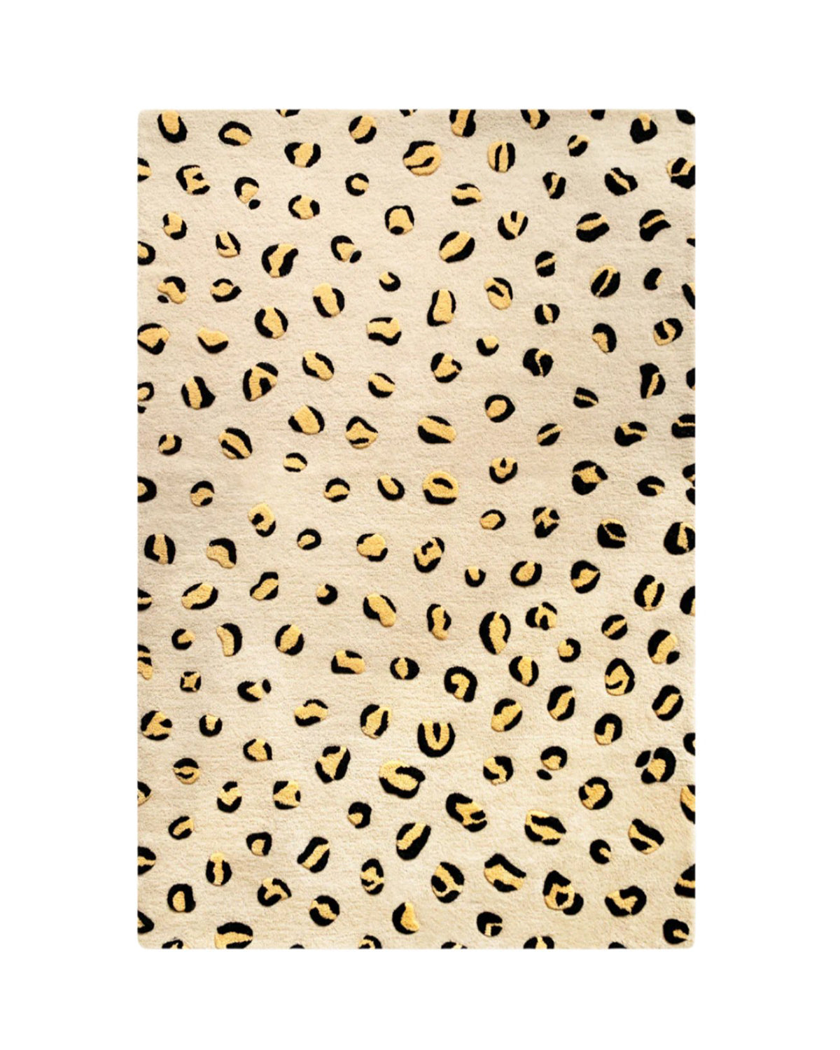 Maison Deux Rug LEOPARD Beige / Brown and Black Print 5.5 x 7.9 ft