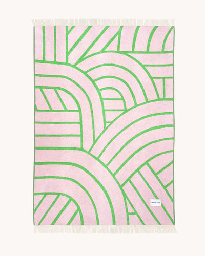 Maison Deux Blanket LINES Pink / Apple 4.25 x 6.5 ft