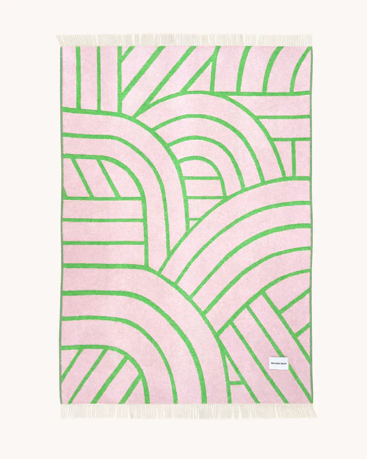 Maison Deux Blanket LINES Pink / Apple 4.25 x 6.5 ft