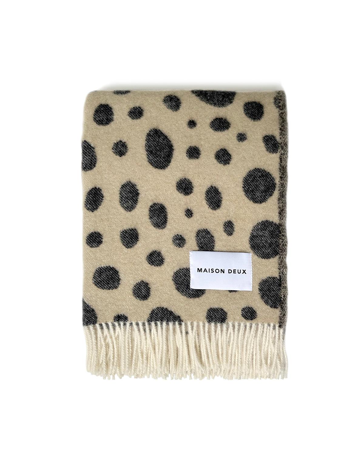 Maison Deux Blanket CHEETAH Beige / Black Print 4.25 x 6.5 ft