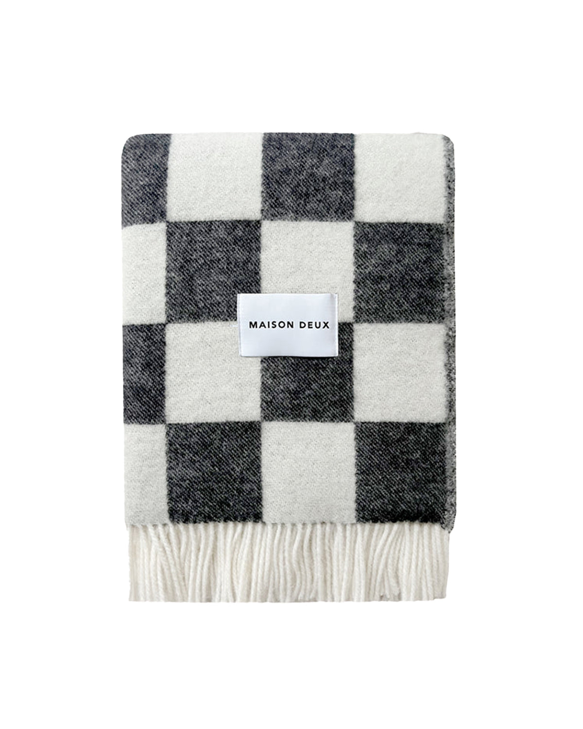 Maison Deux Blanket CHECKERBOARD Black / White 4.25 x 6.5 ft