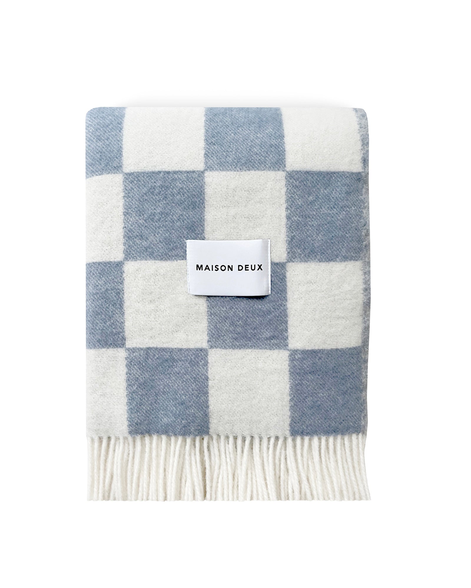 Blanket CHECKERBOARD Denim Blue / White 4.25 x 6.5ft