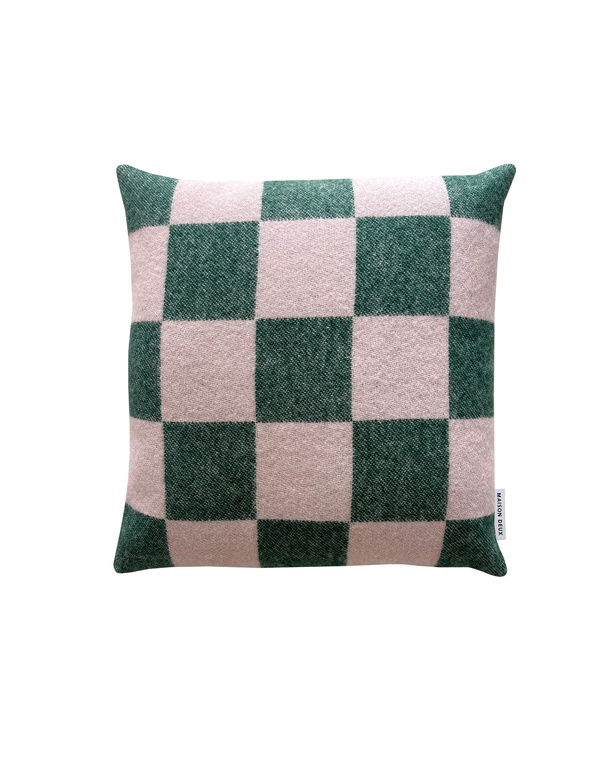 Maison Deux Cushion CHECKERBOARD Green / Pink 1.65 x 1.65 ft