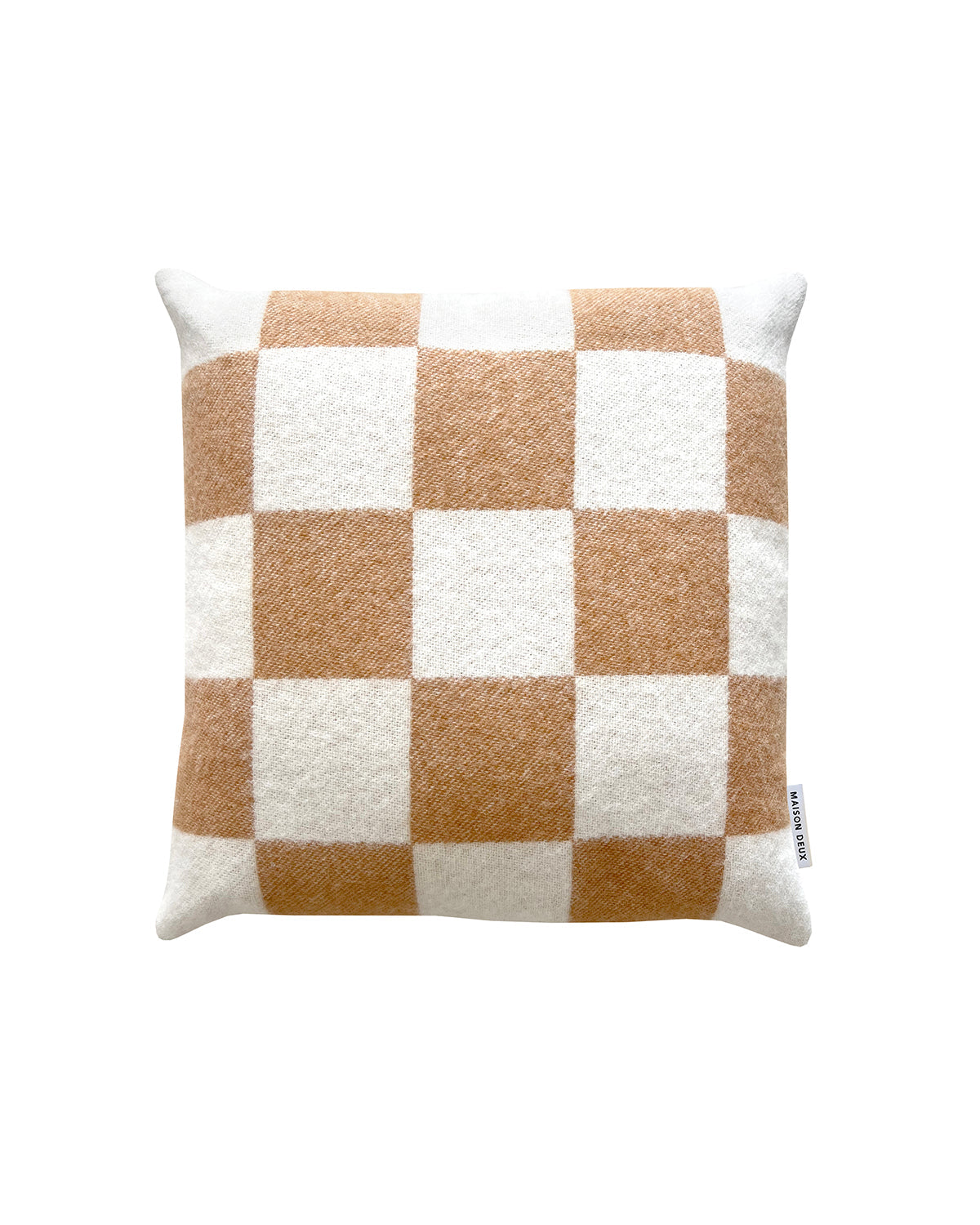 Maison Deux Cushion CHECKERBOARD Terra Brown / White 1.65 x 1.65 ft