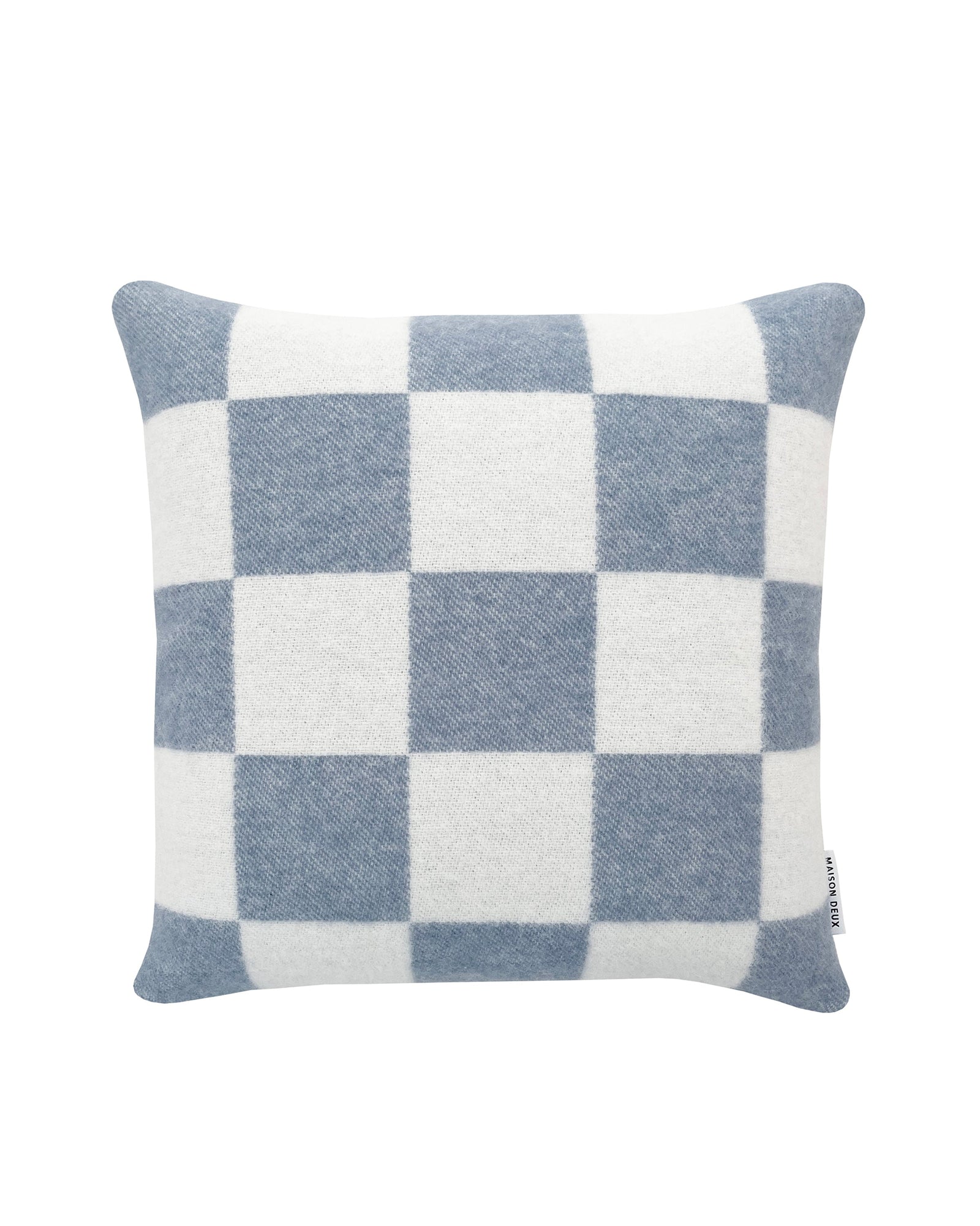 Cushion Cover CHECKERBOARD Denim Blue / White 20 x 20in