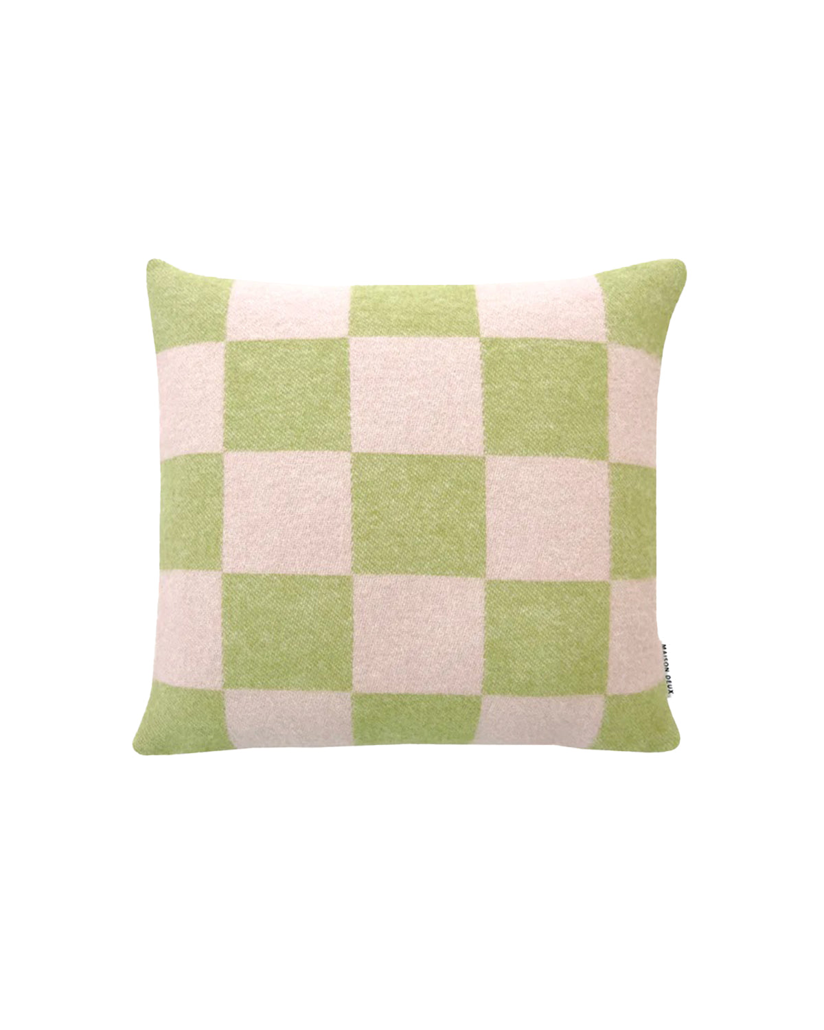 Maison Deux Cushion CHECKERBOARD Kiwi / Pink 1.65 x 1.65 ft