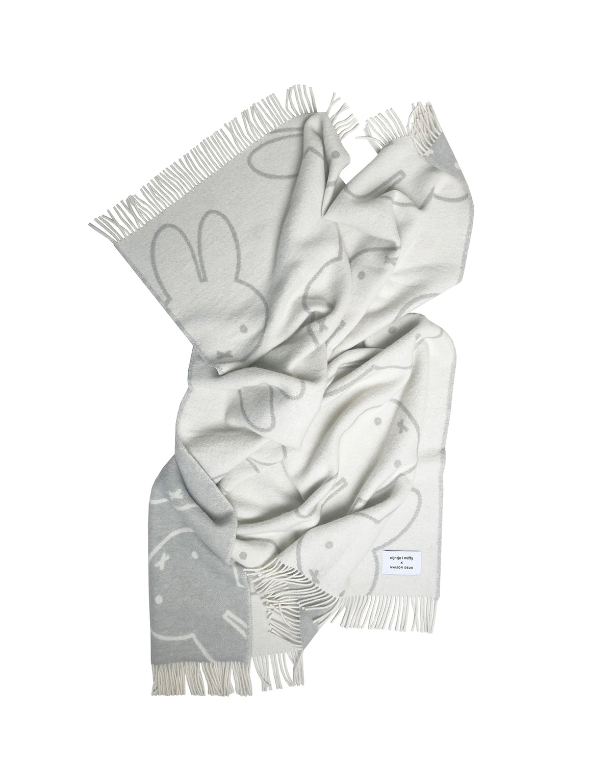 Blanket MIFFY Cloud White / Grey Print 4.25 x 6.5ft