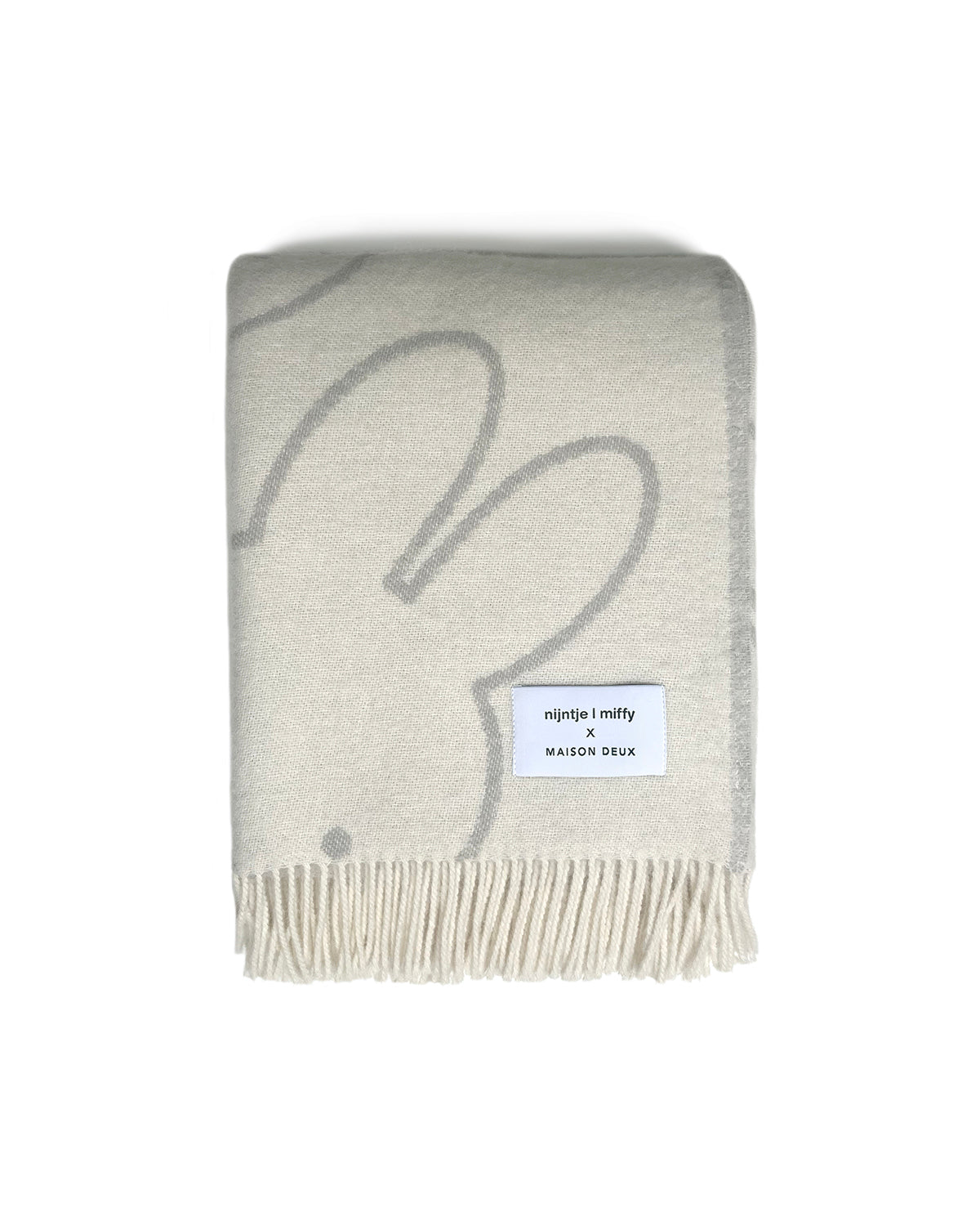 Maison Deux Blanket MIFFY Cloud White / Grey Print 4.25 x 6.5 ft