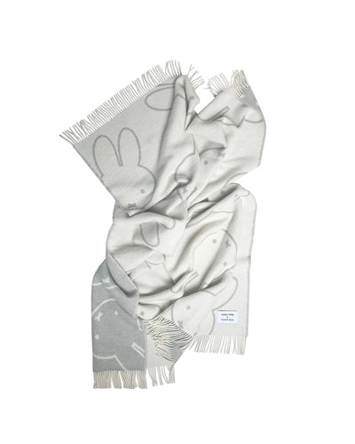Maison Deux Blanket MIFFY Cloud White / Grey Print 4.25 x 6.5 ft
