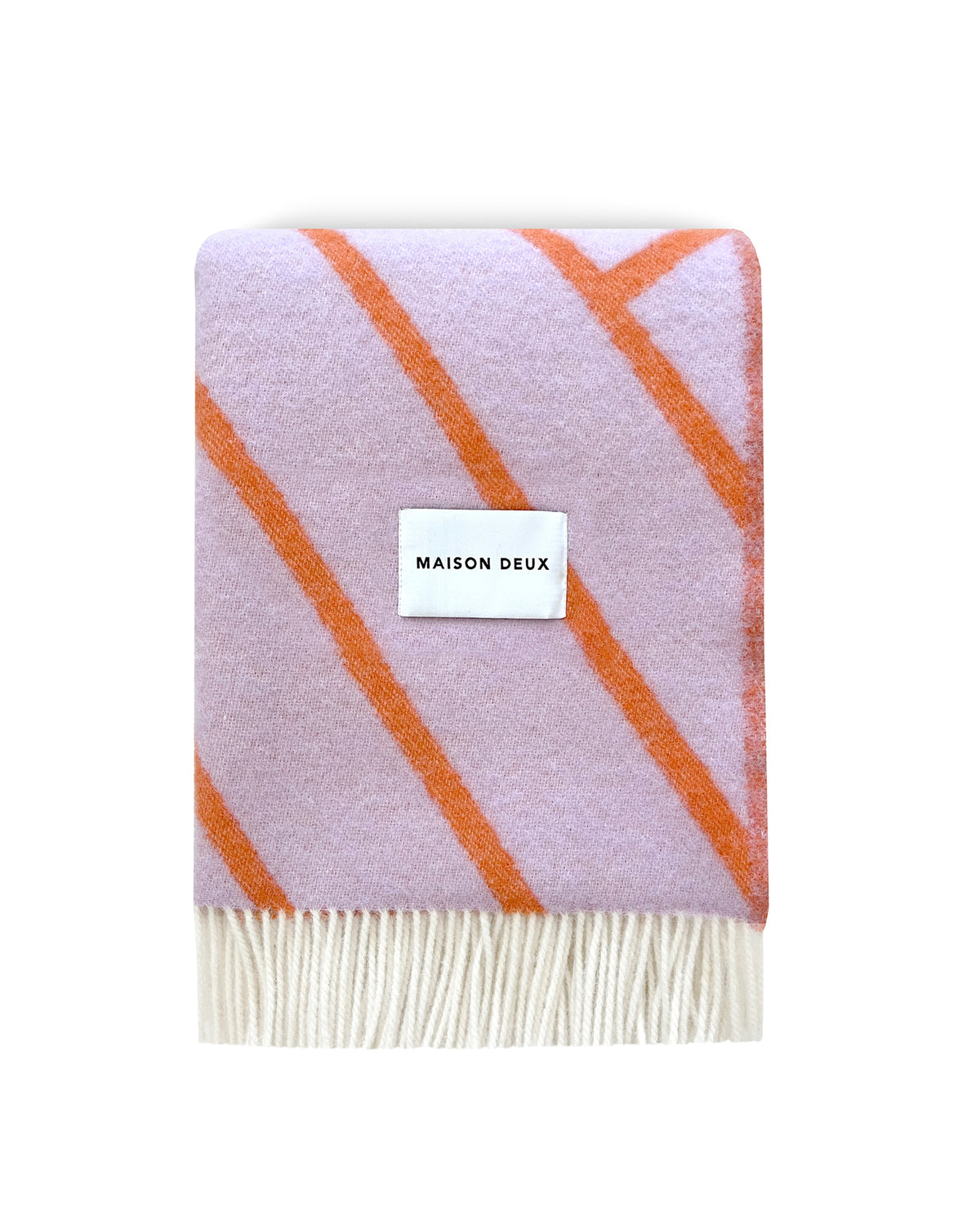 Blanket LINES Lilac / Orange 4.25 x 6.5ft