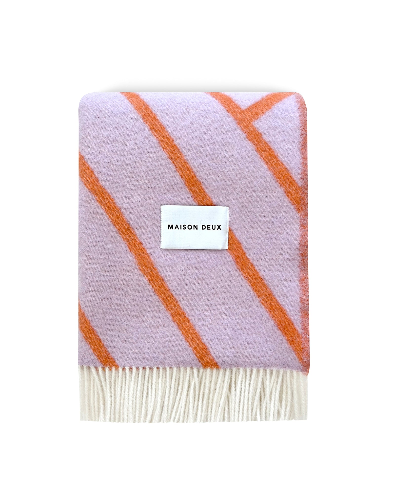 Blanket LINES Lilac / Orange 4.25 x 6.5ft