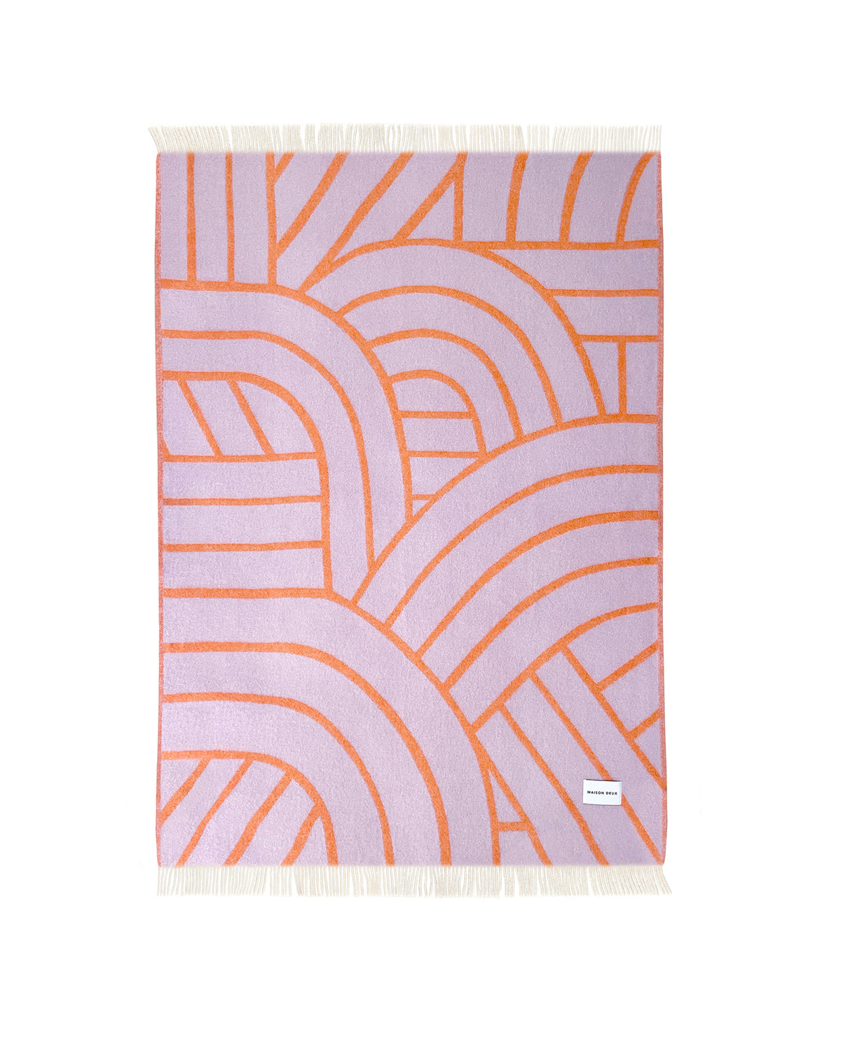 Blanket LINES Lilac / Orange 4.25 x 6.5ft
