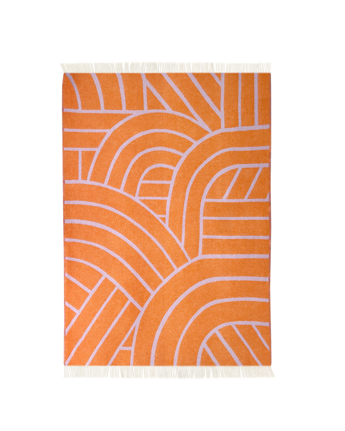 Blanket LINES Lilac / Orange 4.25 x 6.5ft