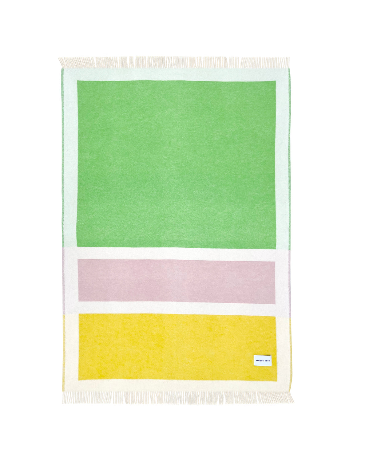 Blanket COLOR BLOCK No. 2 Yellow / Green and Lilac 4.25 x 6.5ft