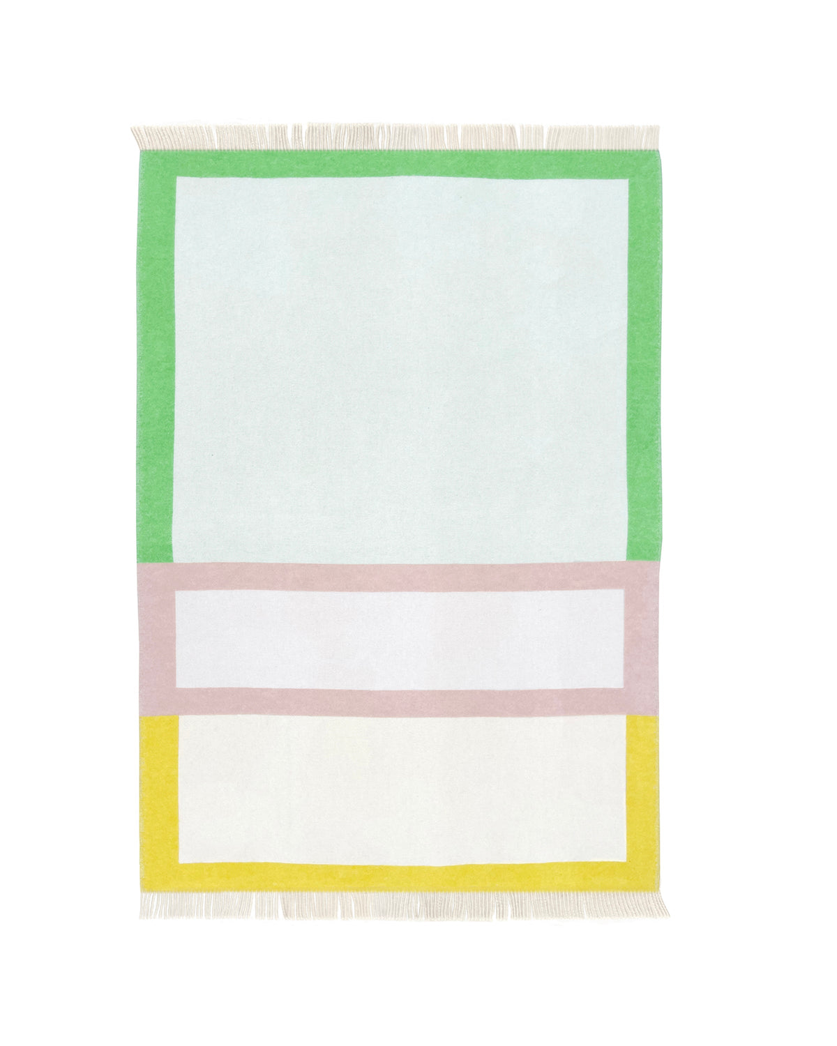 Blanket COLOR BLOCK No. 2 Yellow / Green and Lilac 4.25 x 6.5ft