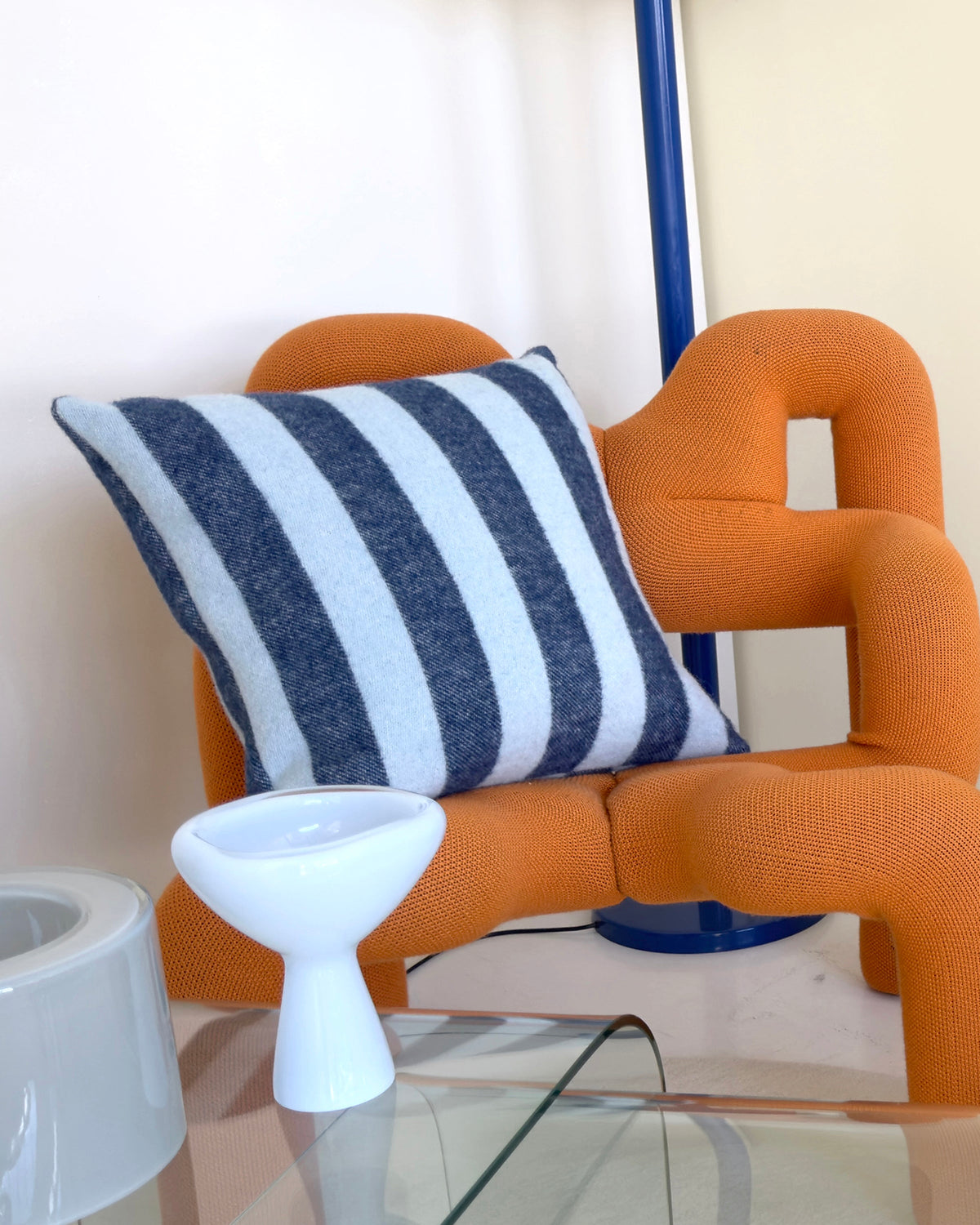 Cushion Cover CANDY WRAP Navy / Ice Blue 20 x 20in