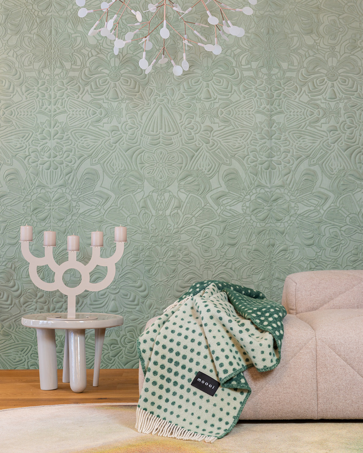 Maison Deux Blanket MOOOI BLOOMING SEADRAGON Sage