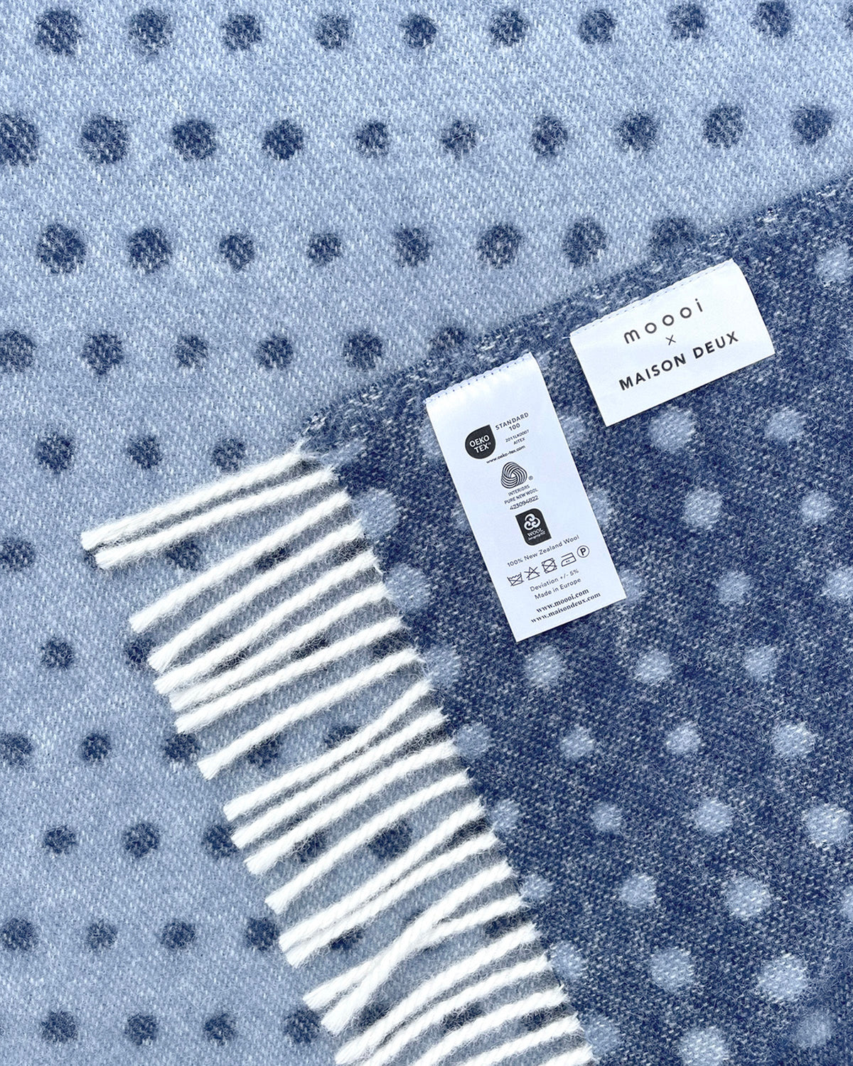 Maison Deux Blanket MOOOI BLOOMING SEADRAGON Denim