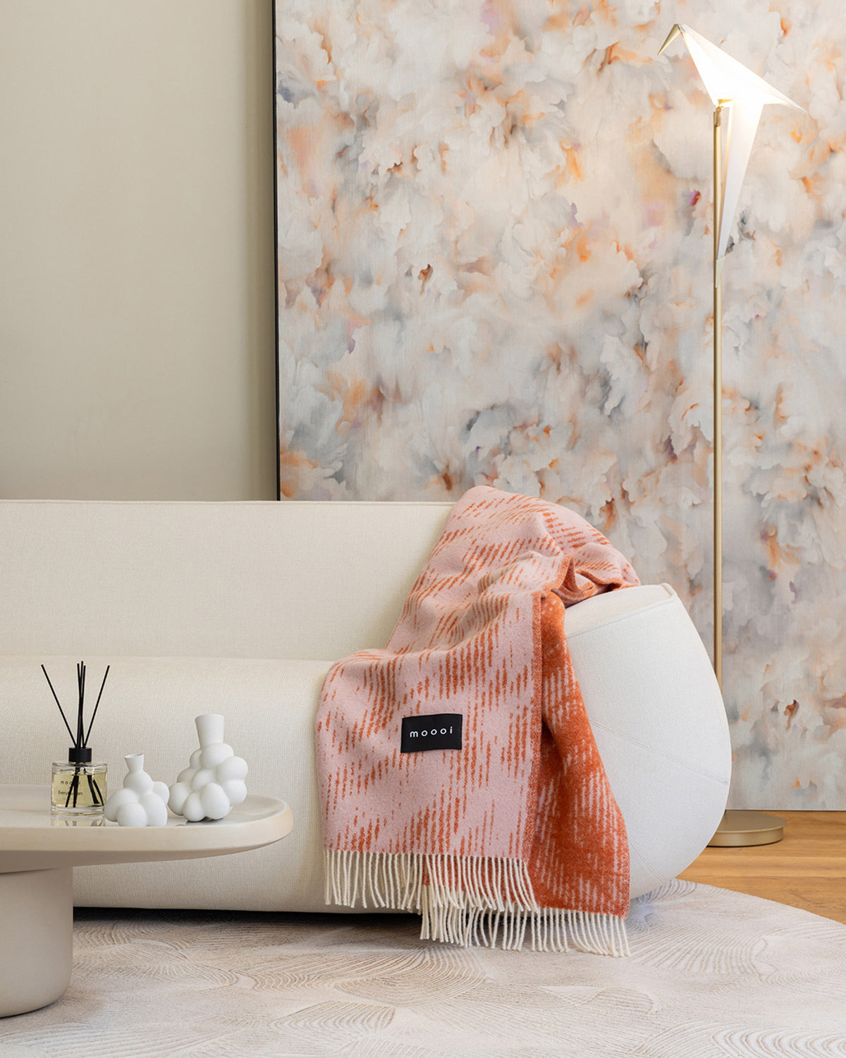Maison Deux Blanket MOOOI BLUSING SLOTH Pink Rust