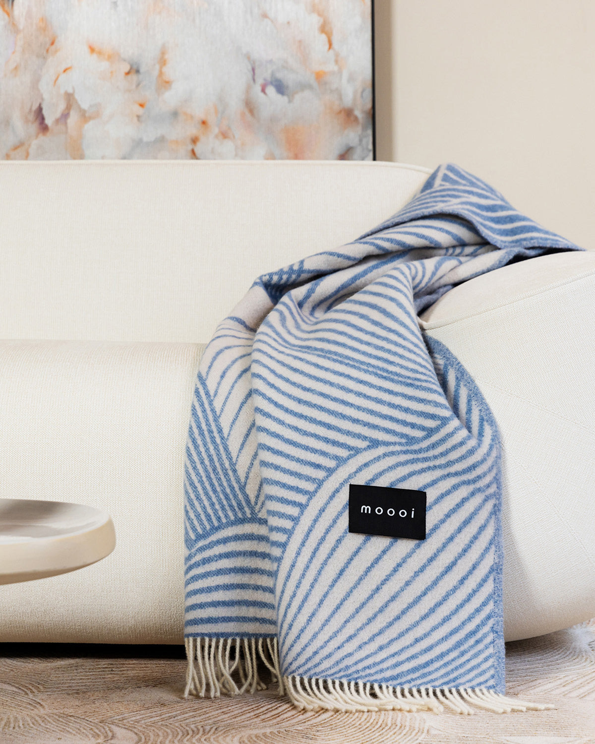 Maison Deux Blanket MOOOI TEHCNO BEE Denim Cream