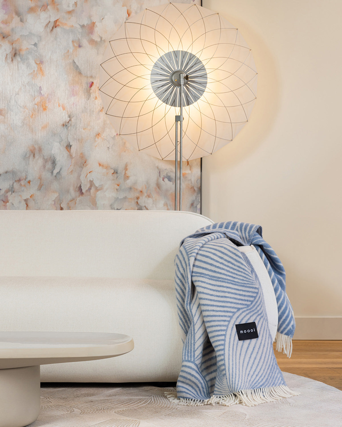 Maison Deux Blanket MOOOI TEHCNO BEE Denim Cream