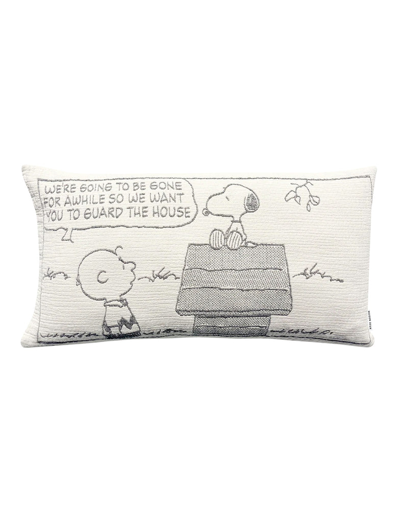 Cushion Cover PEANUTS GUARD THE HOUSE Cotton Black / White 20 x 35in