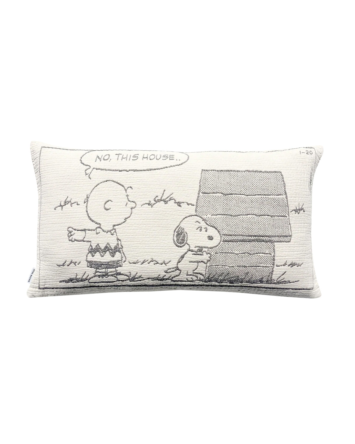 Cushion Cover PEANUTS GUARD THE HOUSE Cotton Black / White 20 x 35in