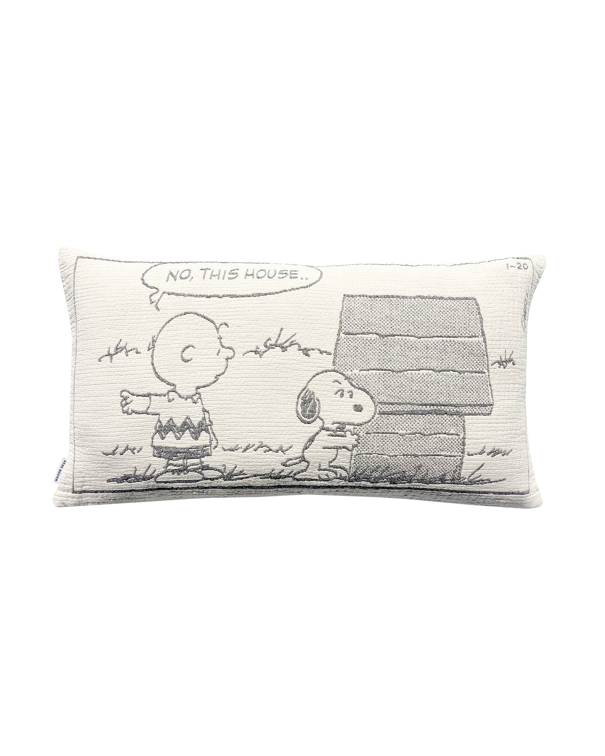 Cushion Cover PEANUTS GUARD THE HOUSE Cotton Black / White 20 x 35in
