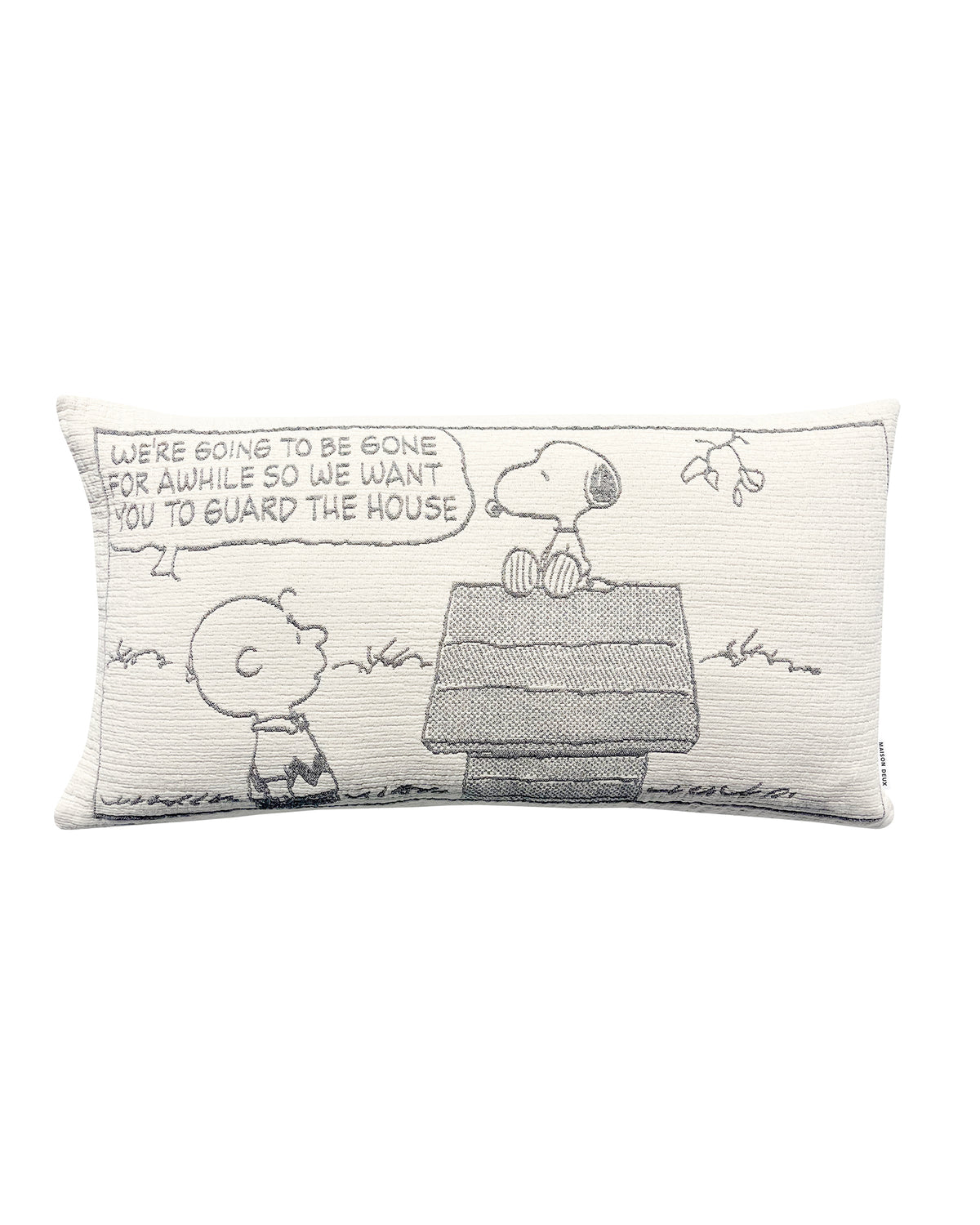 Cushion Cover PEANUTS GUARD THE HOUSE Cotton Black / White 20 x 35in
