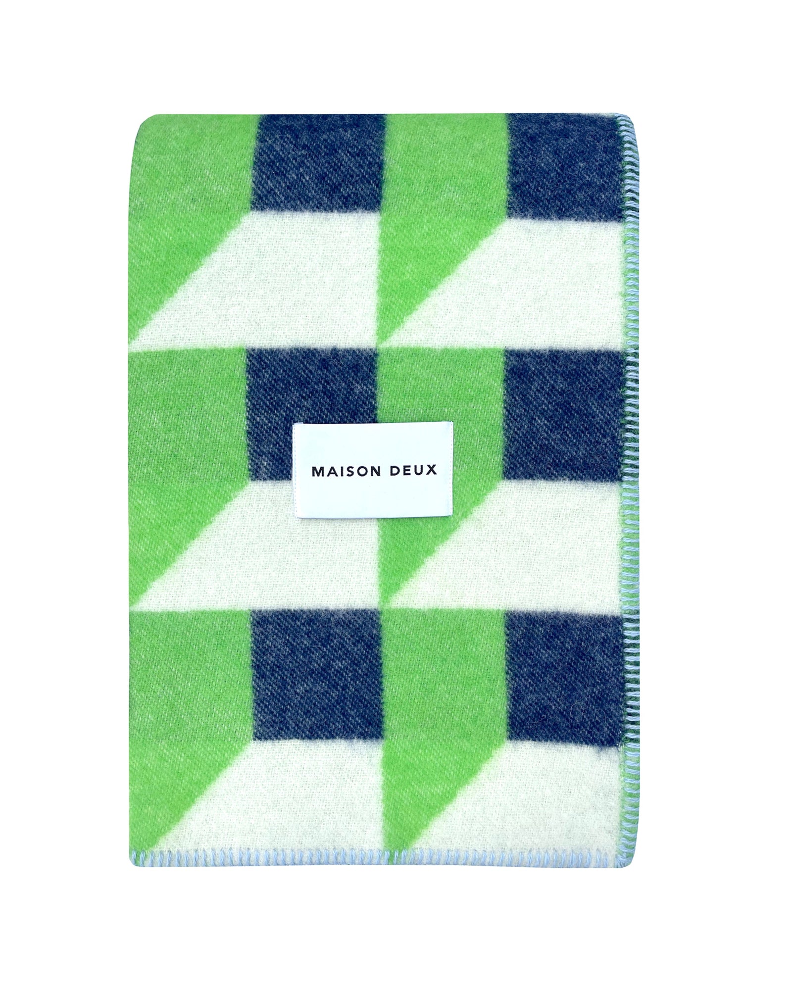 Blanket CUBICS Apple / Navy Print 4.25 x 6.5ft