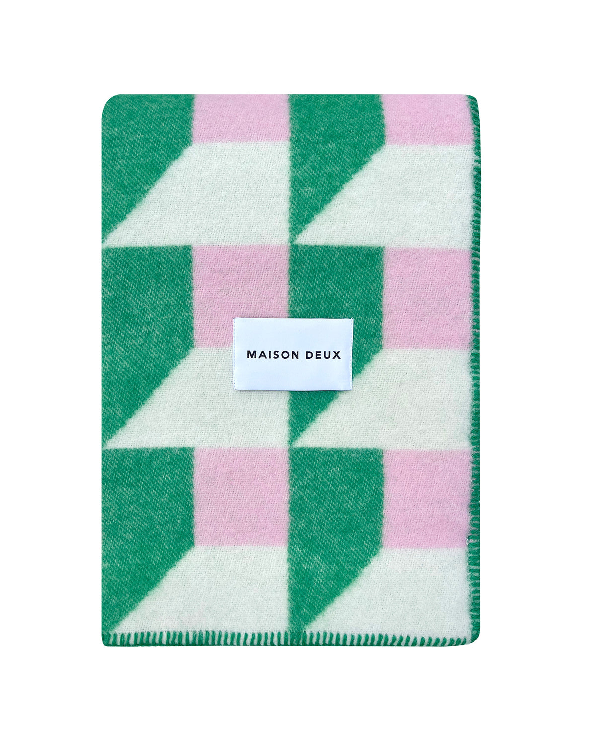 Blanket CUBICS Grass / Pink Print 4.25 x 6.5ft