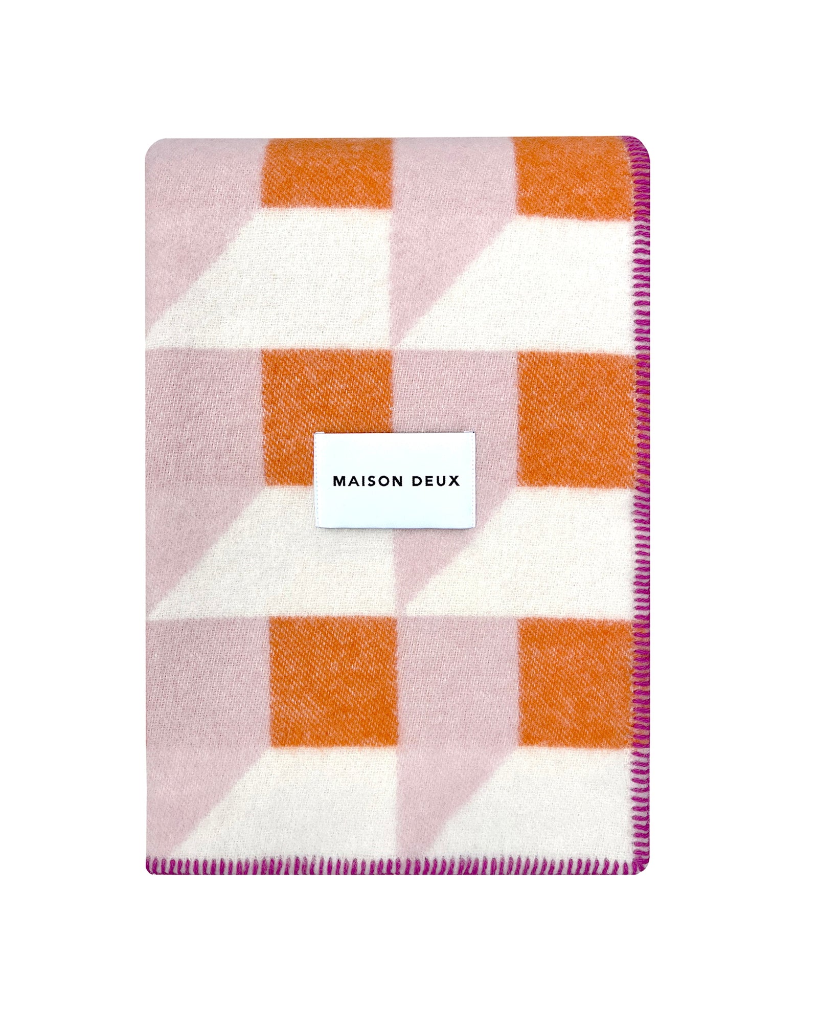 Blanket CUBICS Pink / Carrot Print 4.25 x 6.5ft