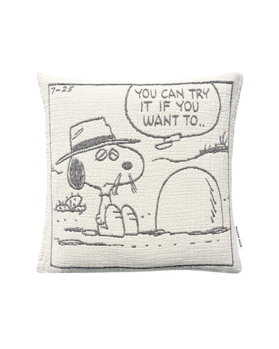Cushion Cover PEANUTS ROCK Cotton Black / White 20 x 20in