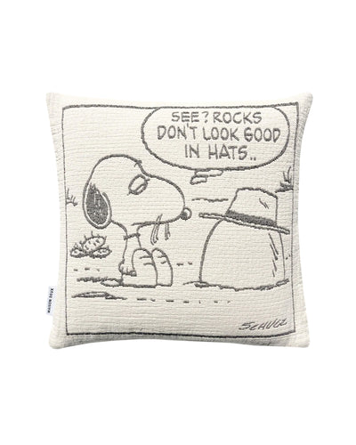 Cushion Cover PEANUTS ROCK Cotton Black / White 20 x 20in
