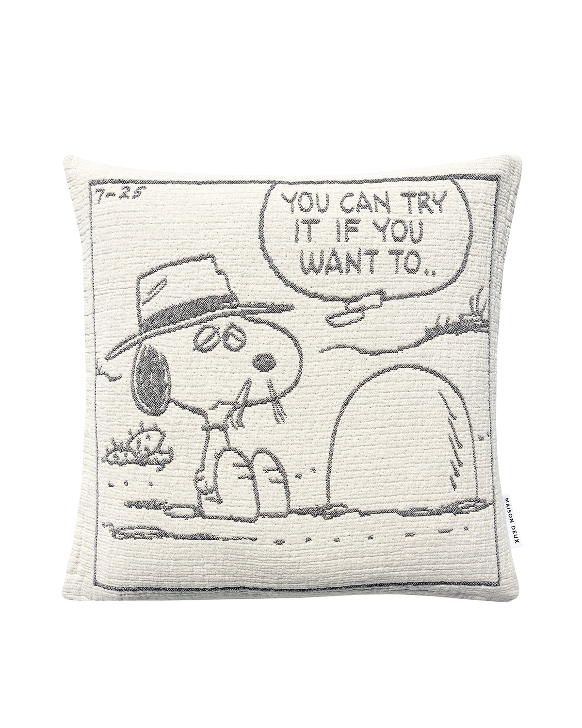 Cushion Cover PEANUTS ROCK Cotton Black / White 20 x 20in