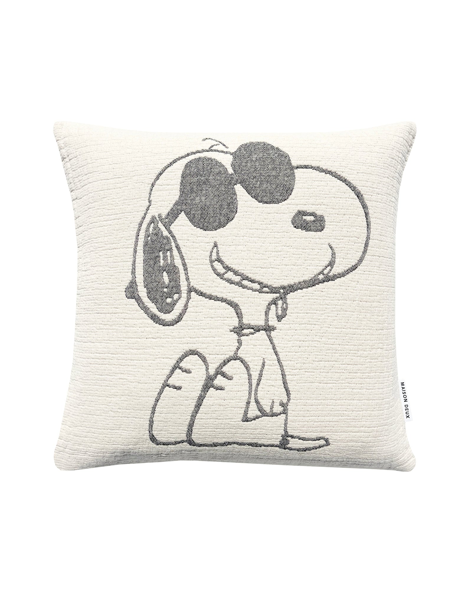 Cushion Cover PEANUTS SUNGLASSES Cotton Black / White 20 x 20in