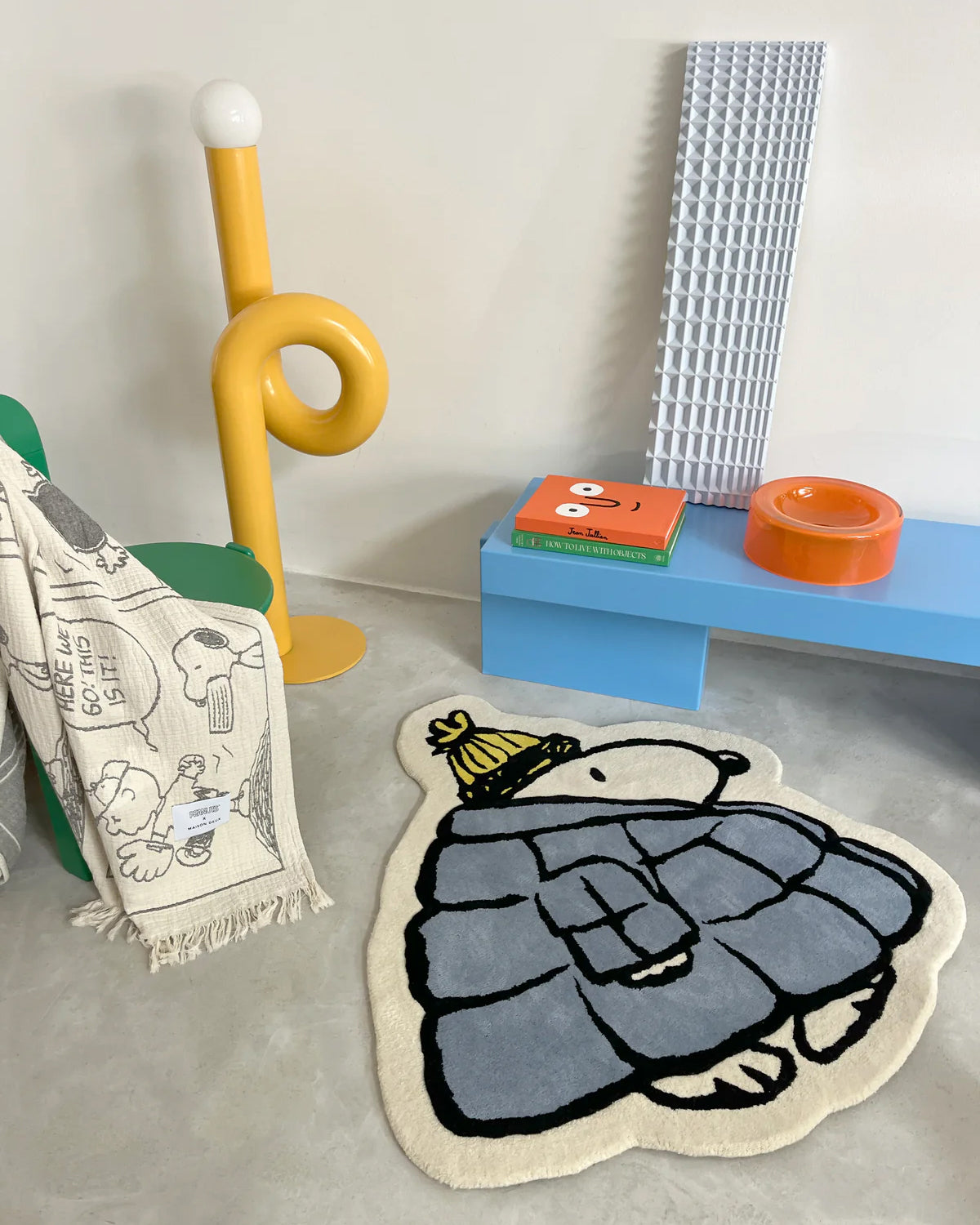 Blanket PEANUTS BASEBALL Comic Strip Cotton Black / White 4.25 x 6.5ft