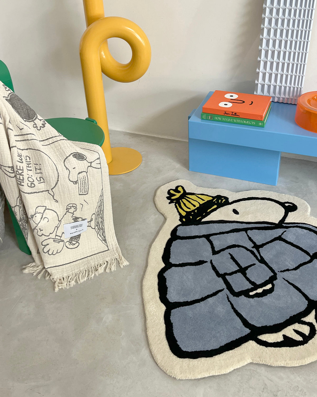 Blanket PEANUTS BASEBALL Comic Strip Cotton Black / White 4.25 x 6.5ft
