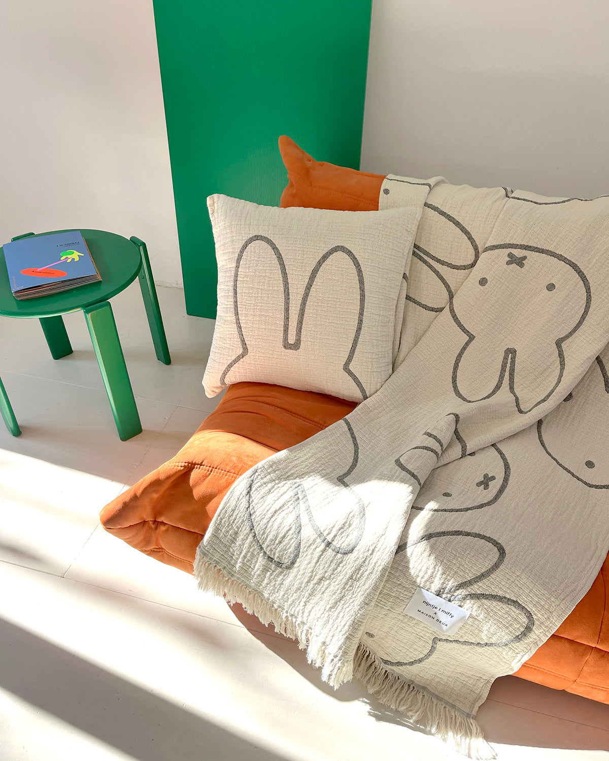 Blanket MIFFY Cotton Black / White 4.25 x 6.5ft