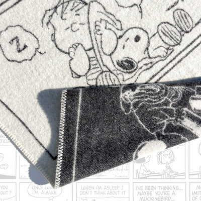 Blanket PEANUTS ZZZ Black / White 4.25 x 6.5ft