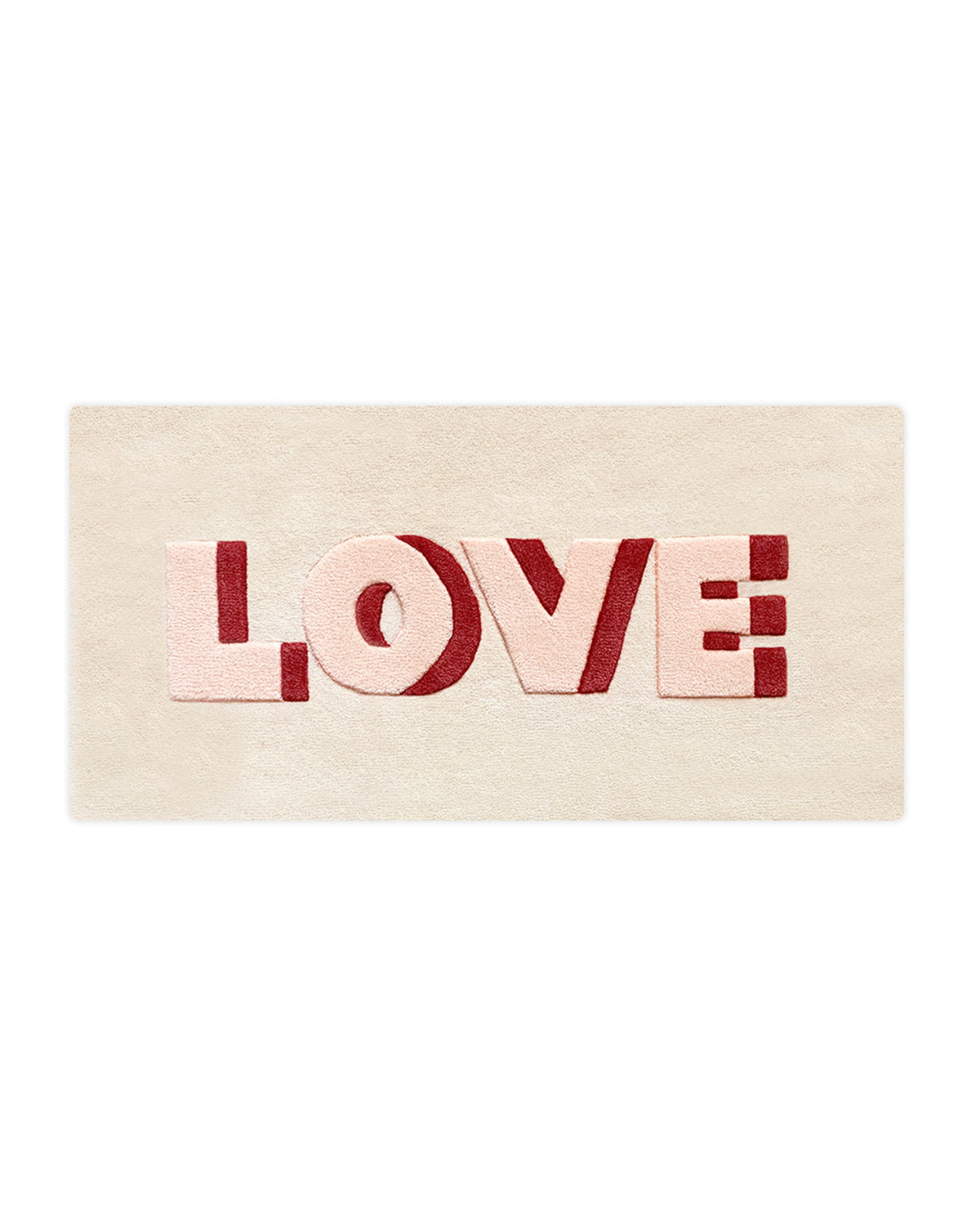 Rug LOVE Cream / Red Print 3.3 x 1.6ft