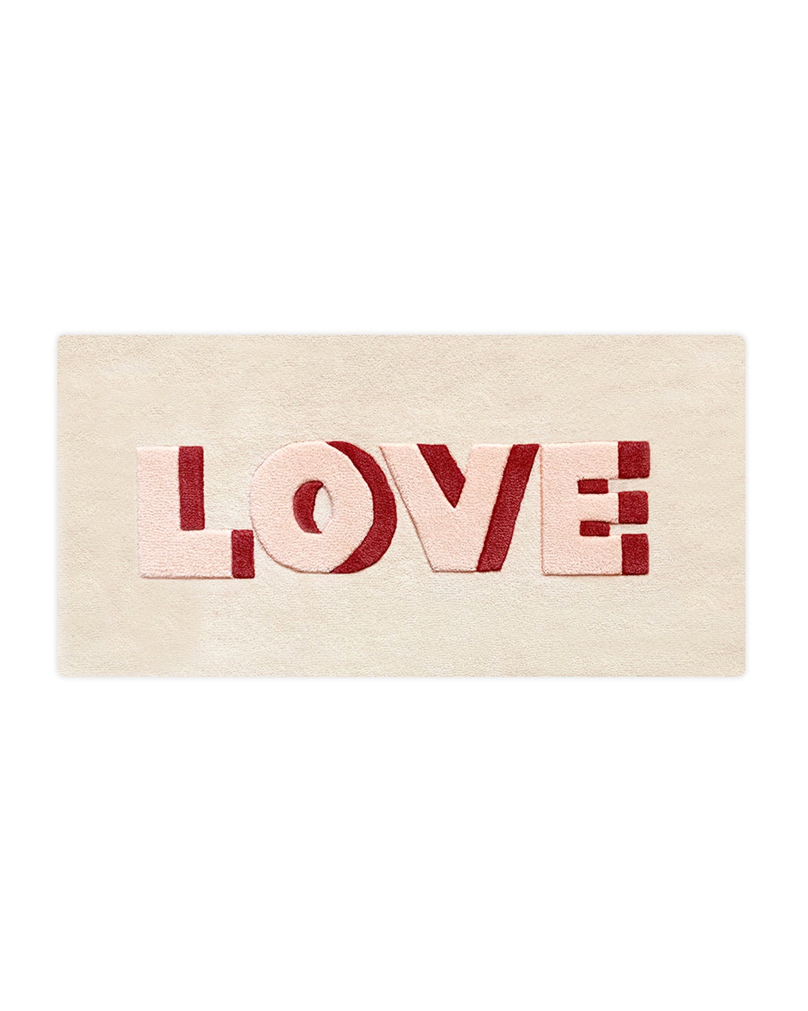 Rug LOVE Cream / Red Print 3.3 x 1.6ft