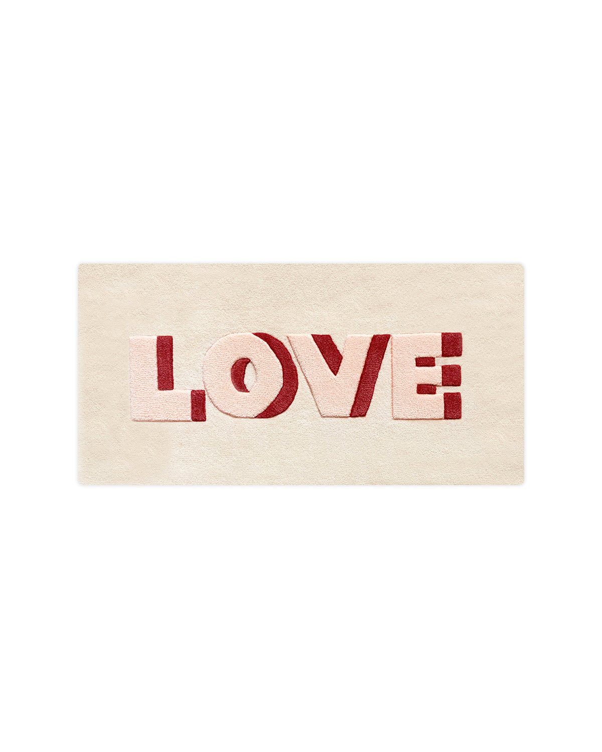 Maison Deux Rug LOVE Cream / Red Print 3.3 x 1.6 ft