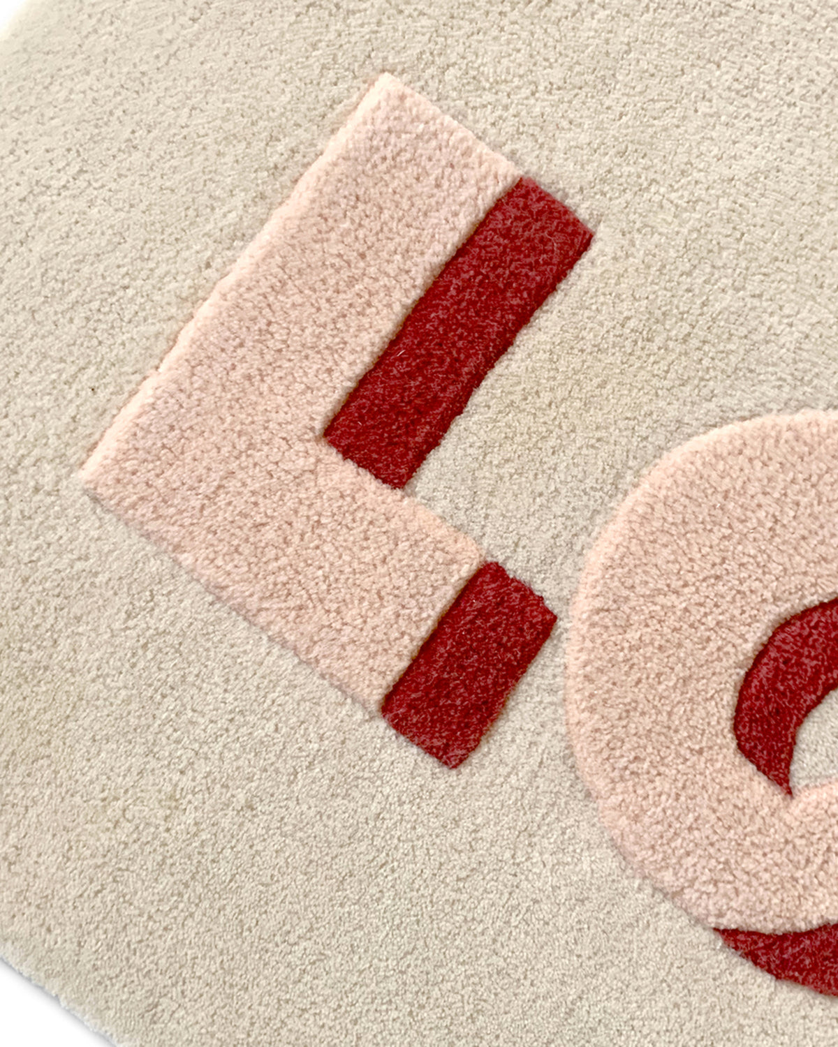 Rug LOVE Cream / Red Print 3.3 x 1.6ft
