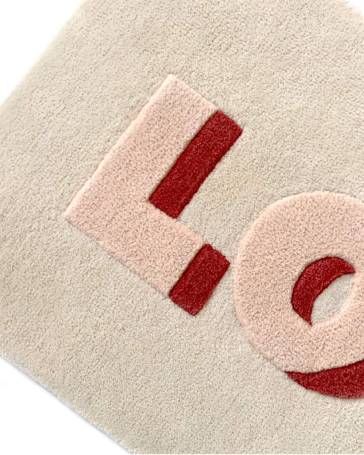 Rug LOVE Cream / Red Print 3.3 x 1.6ft