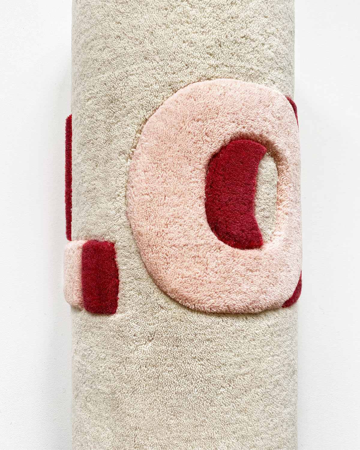 Rug LOVE Cream / Red Print 3.3 x 1.6ft