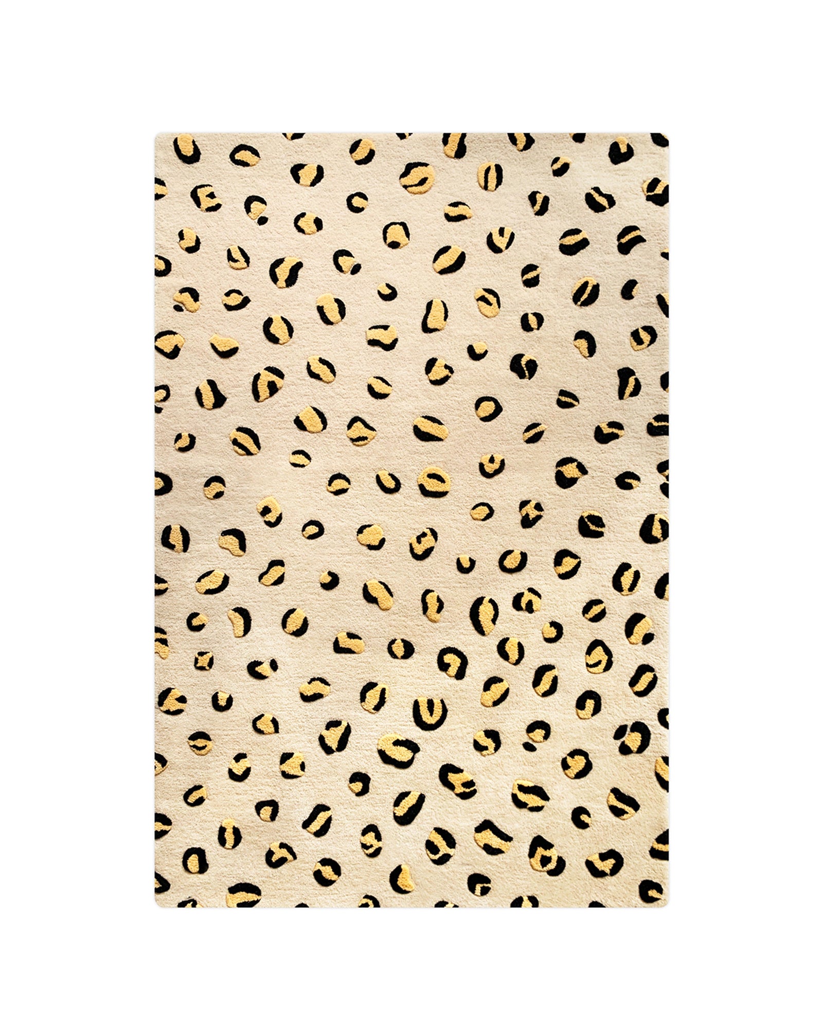 Rug LEOPARD Beige / Brown and Black Print 3.9 x 5.9ft