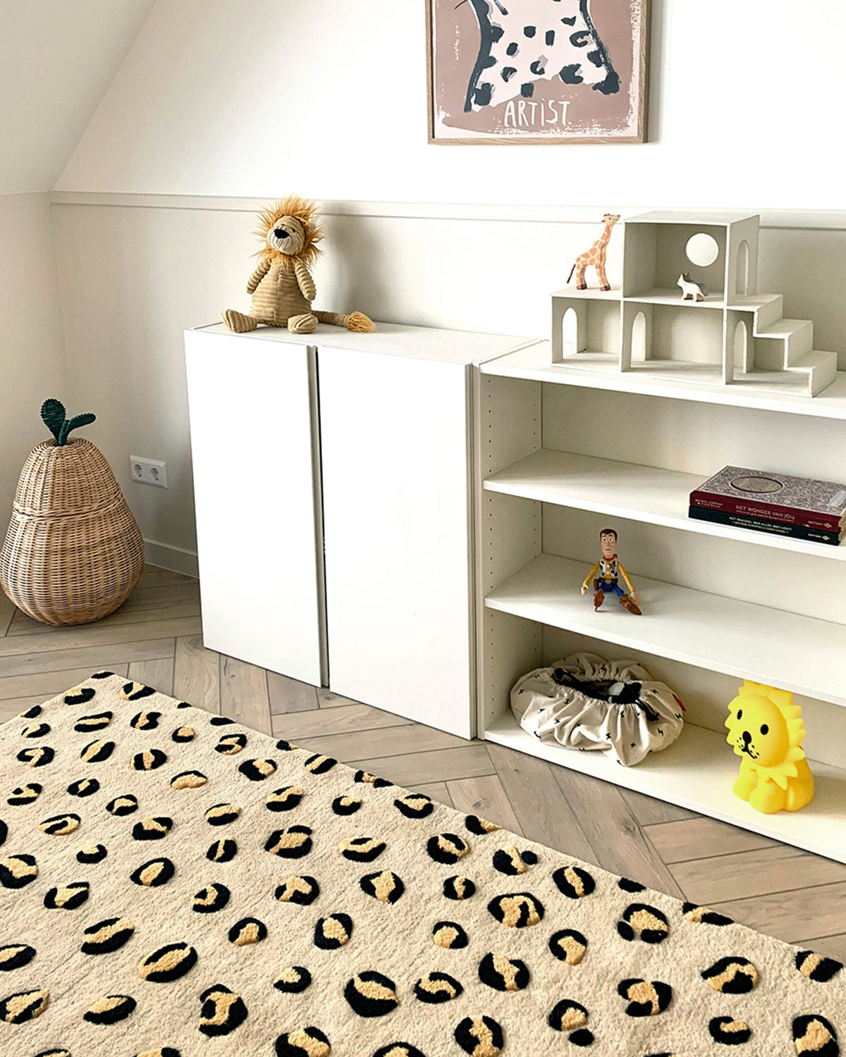Rug LEOPARD Beige / Brown and Black Print 3.9 x 5.9ft